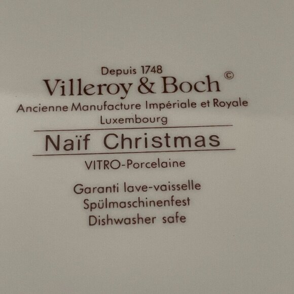 Villeroy & Boch Naif Christmas Round Handled Porcelain Cake Plate Platter 12.5" - Picture 9 of 10